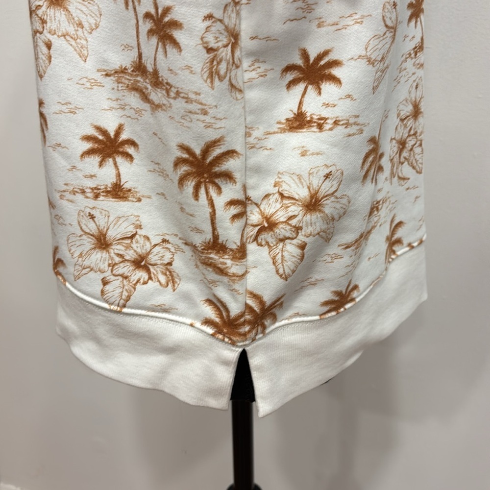 LOFTLOU & GREY Tropical Print Short Sleeve Sweatshirt so soft size S Palm trees - Picture 2 of 3